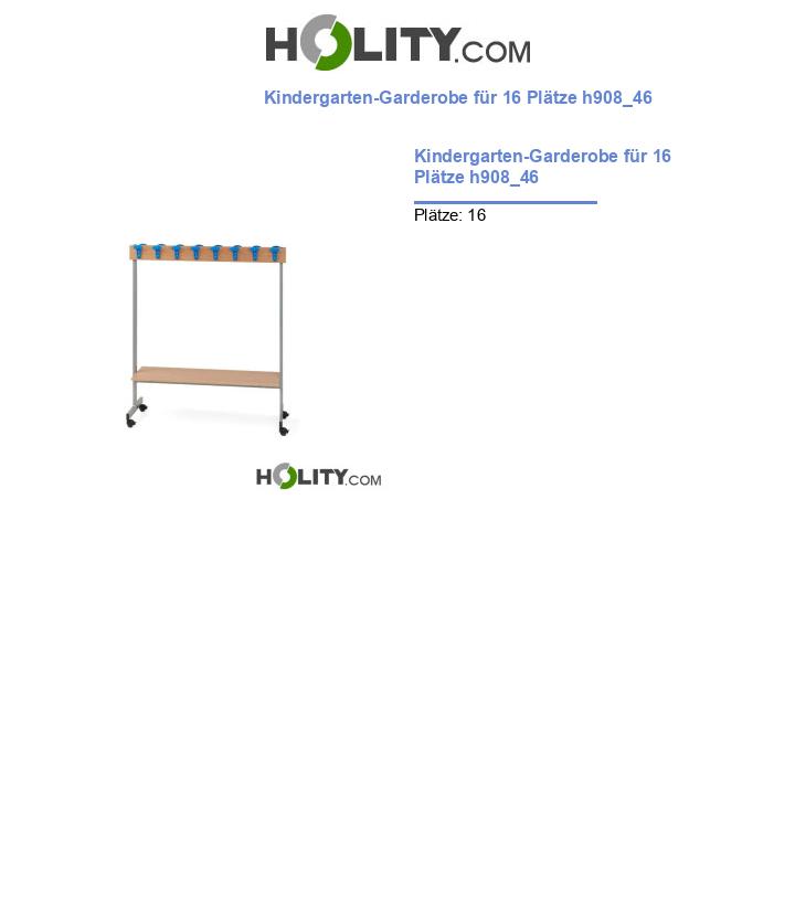 Kindergarten-Garderobe für 16 Plätze h908_46