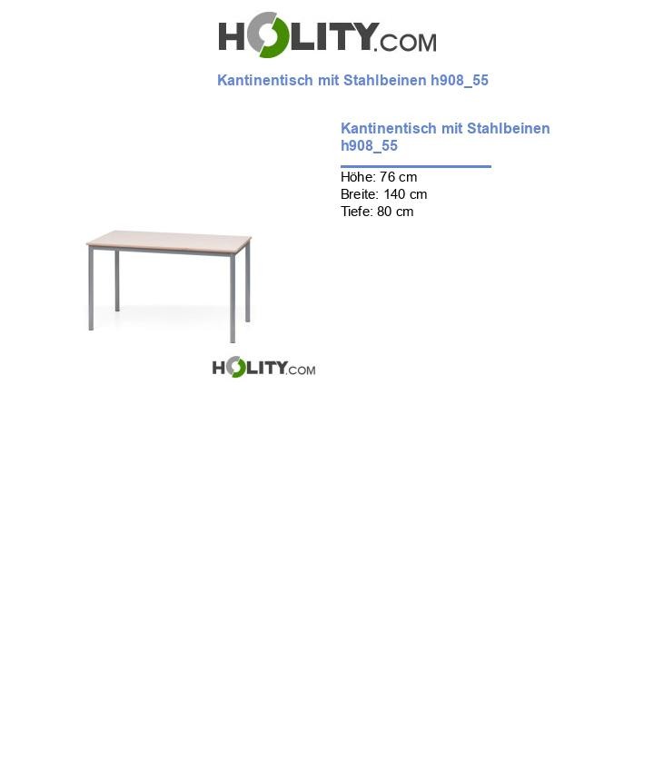Kantinentisch mit Stahlbeinen h908_55