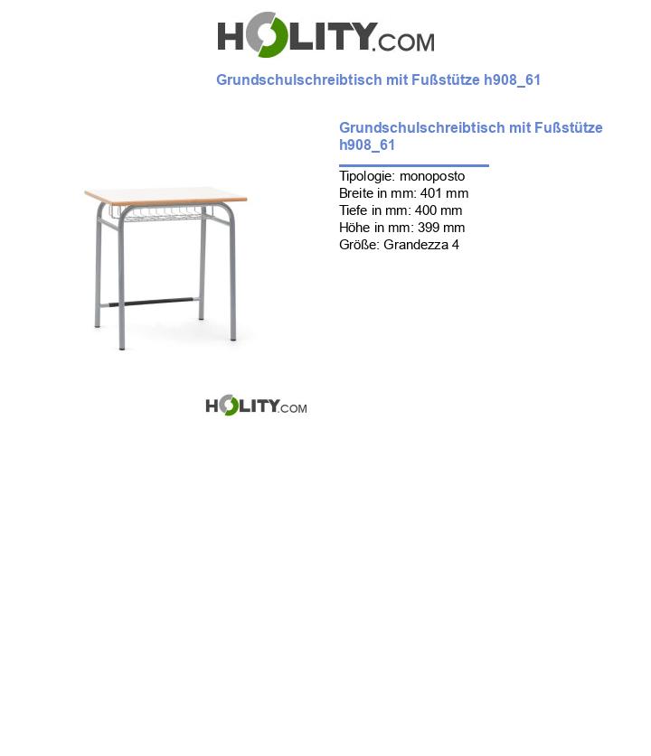 Grundschulschreibtisch mit Fußstütze h908_61