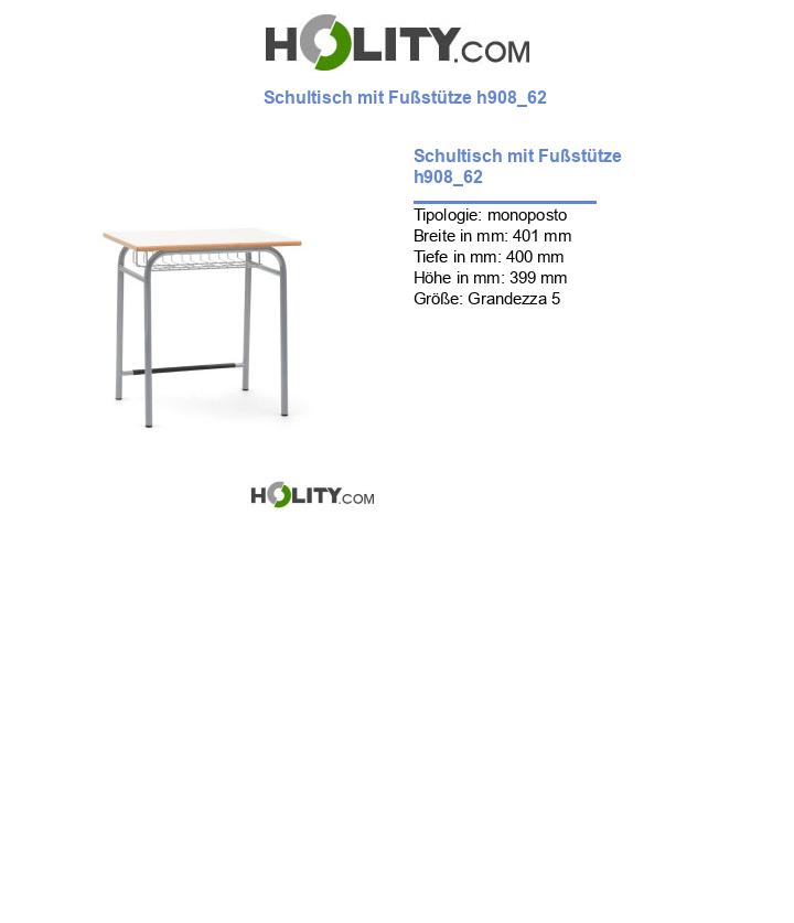 Schultisch mit Fußstütze h908_62