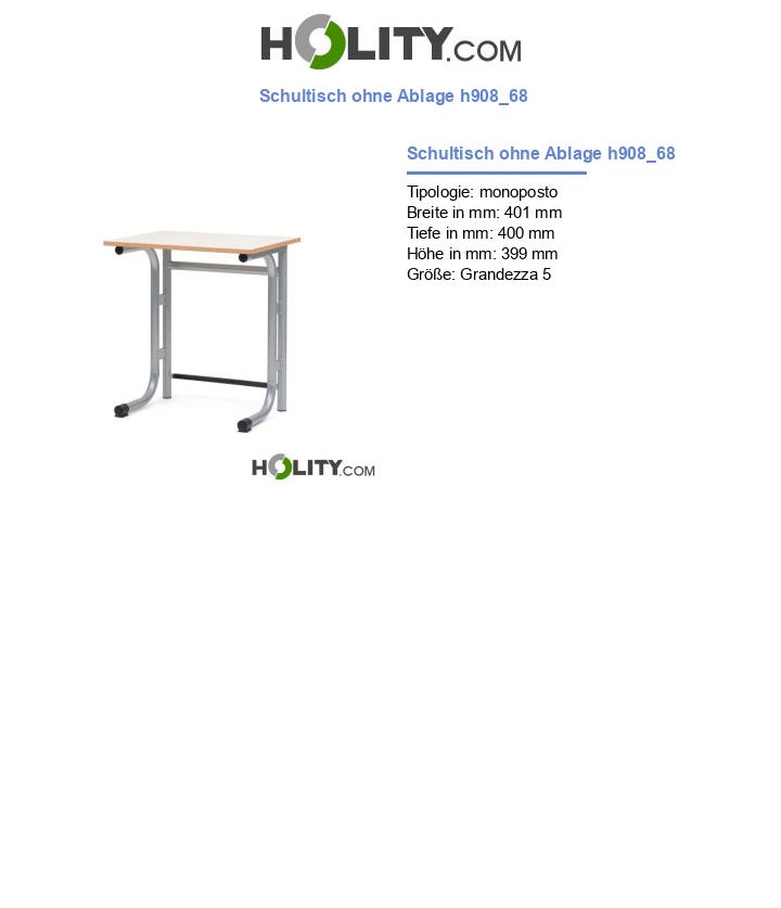 Schultisch ohne Ablage h908_68