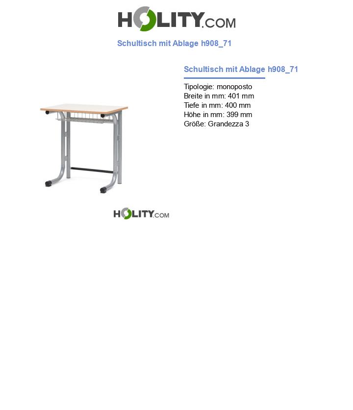 Schultisch mit Ablage h908_71