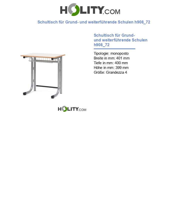 Schultisch für Grund- und weiterführende Schulen h908_72
