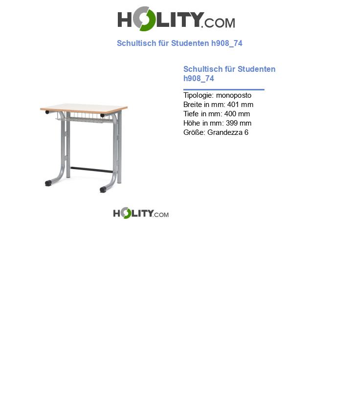 Schultisch für Studenten h908_74