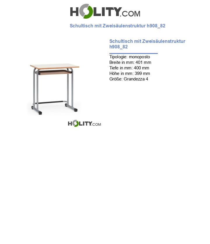Schultisch mit Zweisäulenstruktur h908_82