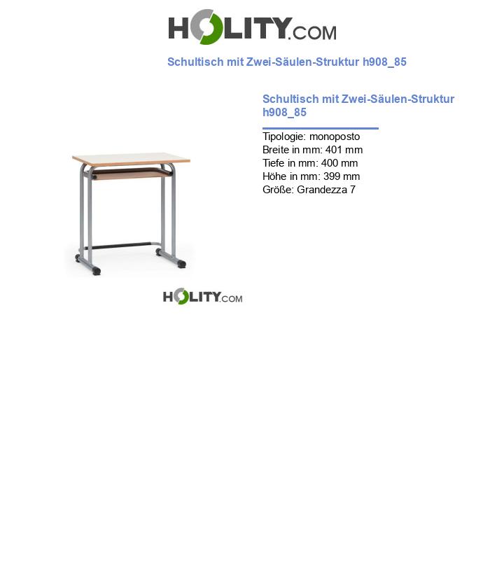 Schultisch mit Zwei-Säulen-Struktur h908_85