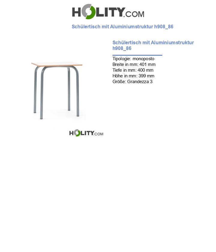 Schülertisch mit Aluminiumstruktur h908_86