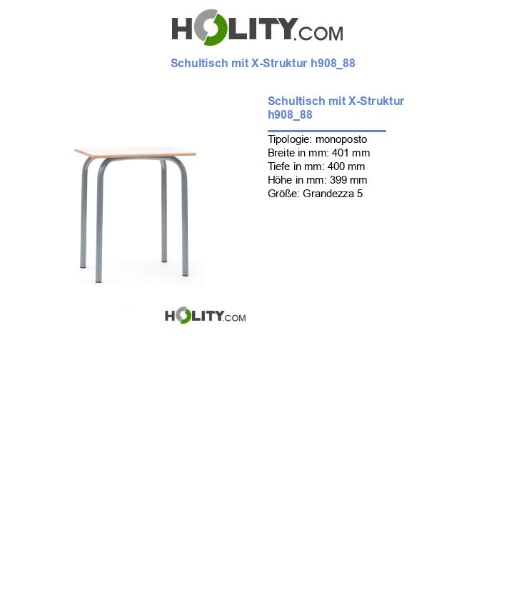Schultisch mit X-Struktur h908_88