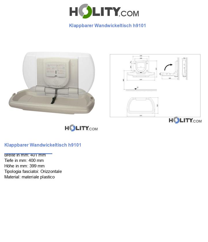 Klappbarer Wandwickeltisch h9101