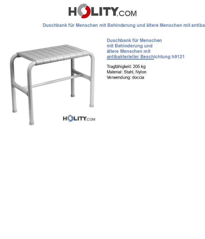 Duschbank für Menschen mit Behinderung und ältere Menschen mit antibakterieller Beschichtung h9121