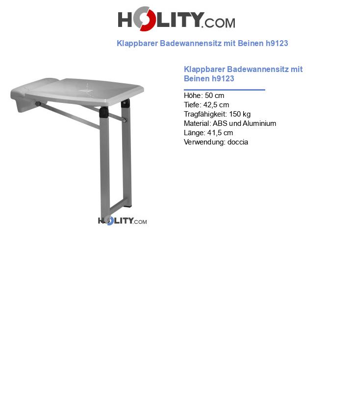 Klappbarer Badewannensitz mit Beinen h9123
