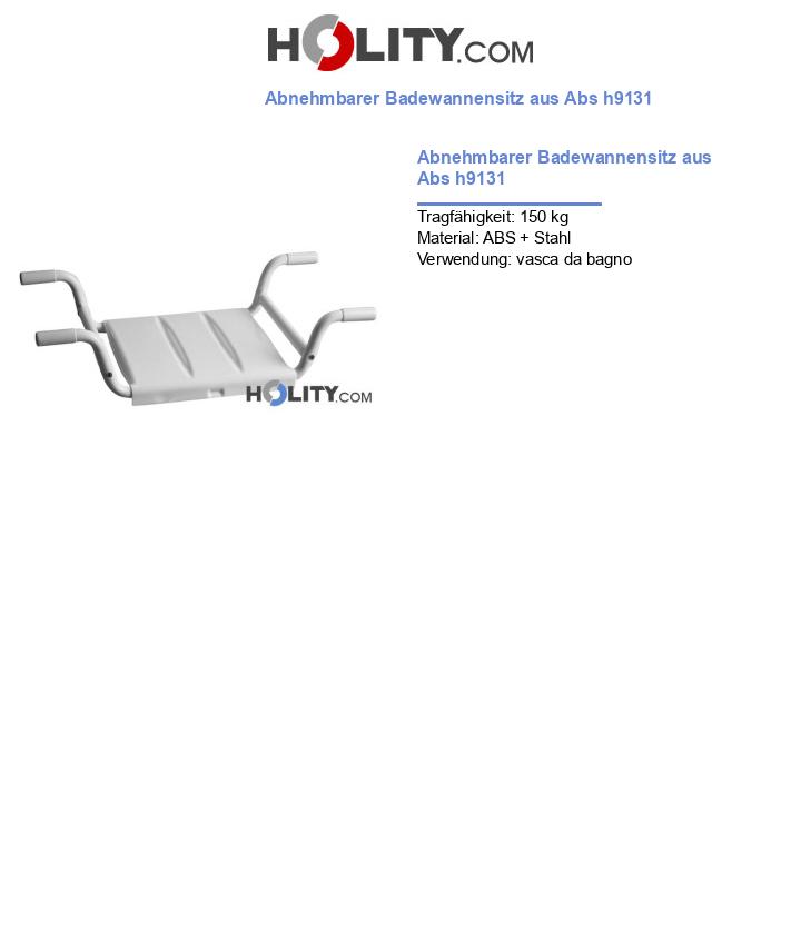 Abnehmbarer Badewannensitz aus Abs h9131