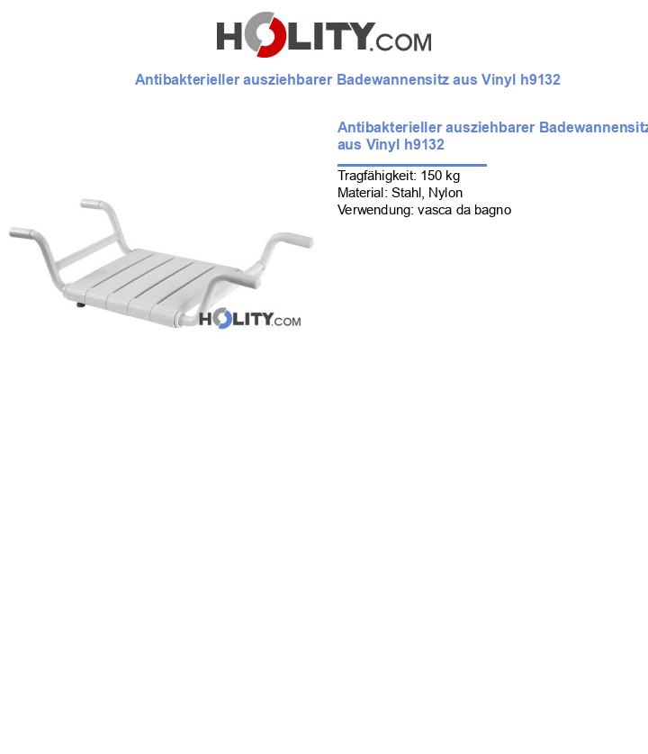 Antibakterieller ausziehbarer Badewannensitz aus Vinyl h9132