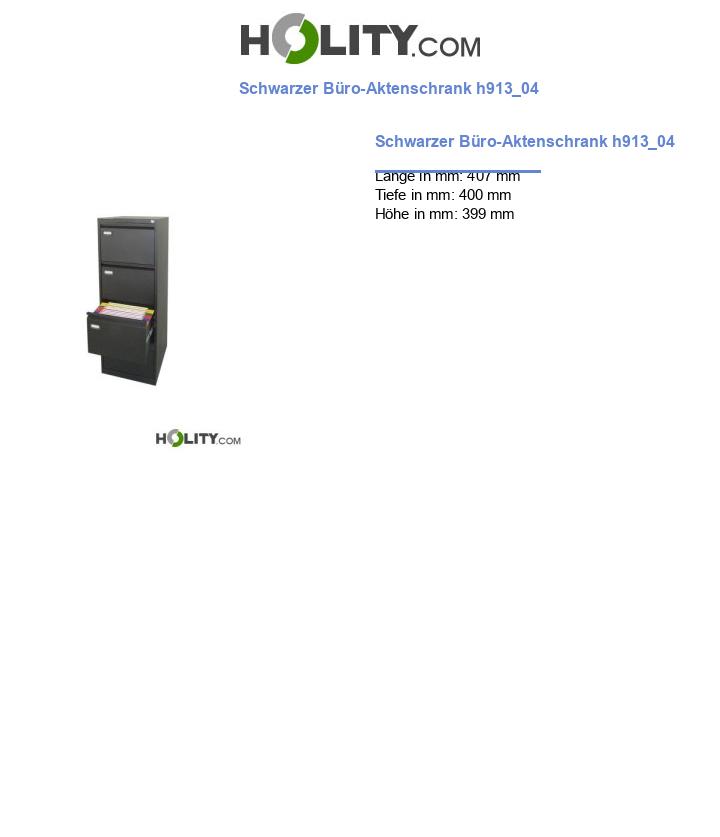 Schwarzer Büro-Aktenschrank h913_04