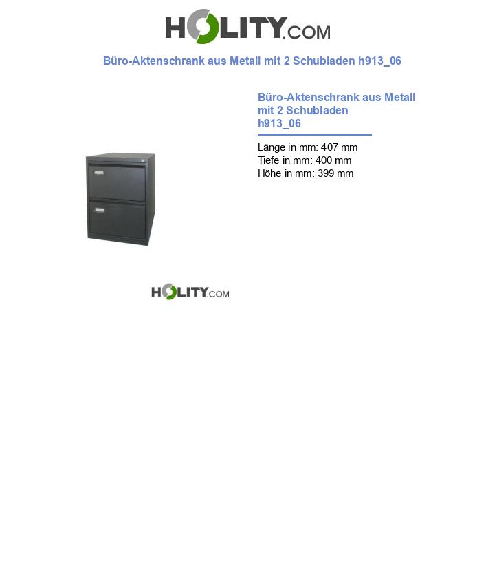 Büro-Aktenschrank aus Metall mit 2 Schubladen h913_06