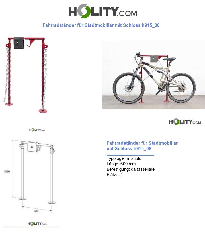 Fahrradständer für Stadtmobiliar mit Schloss h915_08