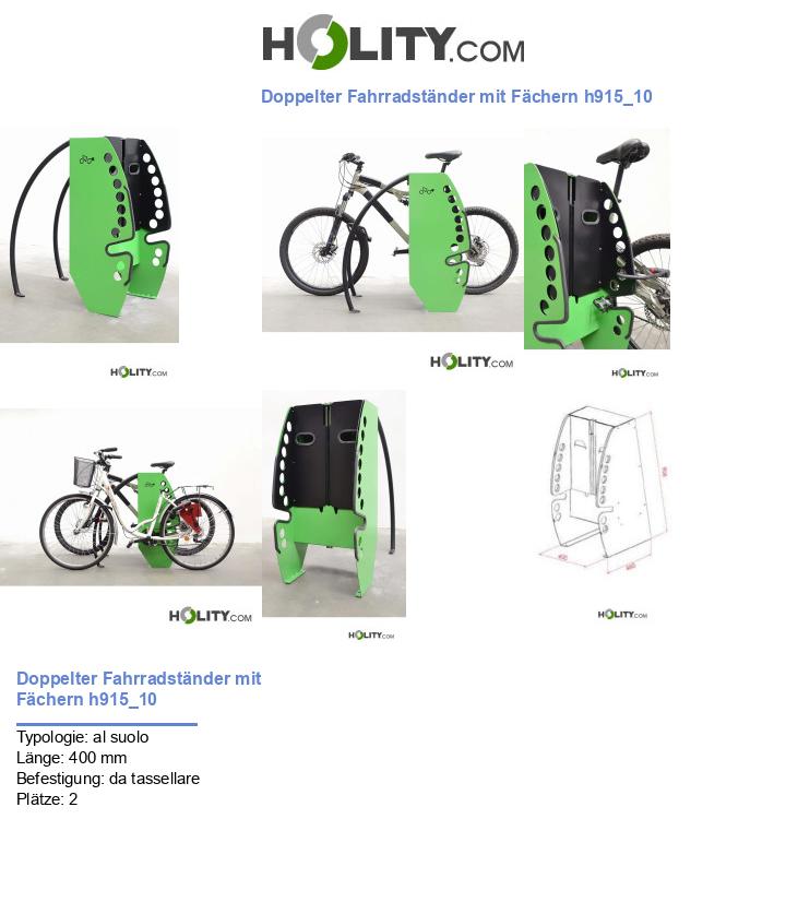 Doppelter Fahrradständer mit Fächern h915_10