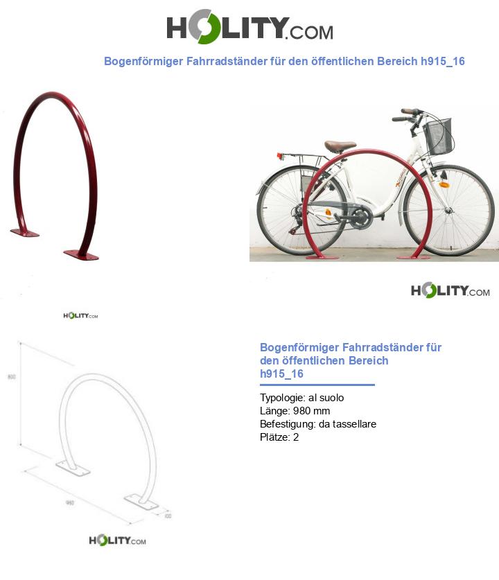 Bogenförmiger Fahrradständer für den öffentlichen Bereich h915_16