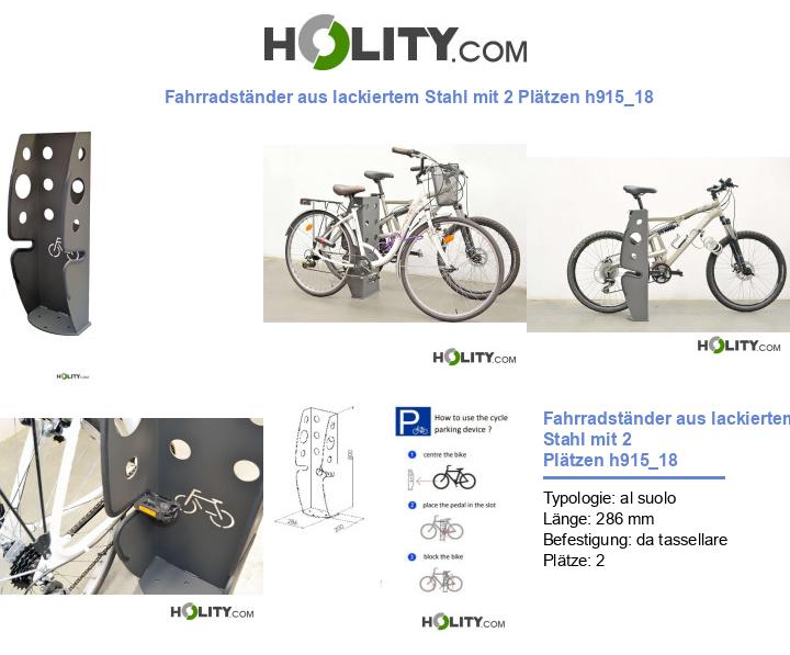 Fahrradständer aus lackiertem Stahl mit 2 Plätzen h915_18