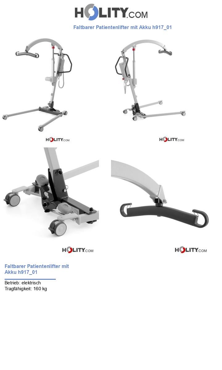 Faltbarer Patientenlifter mit Akku h917_01