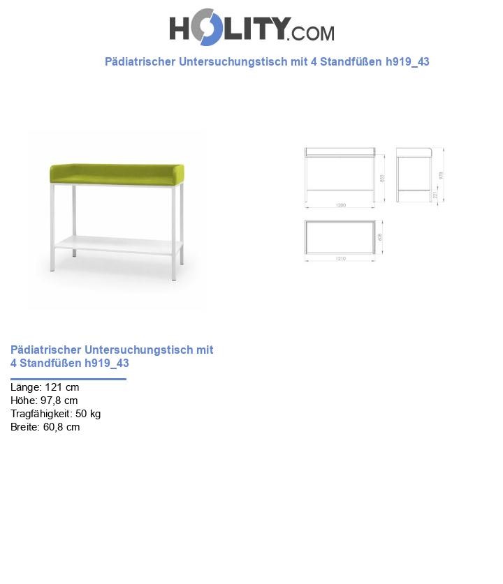 Pädiatrischer Untersuchungstisch mit 4 Standfüßen h919_43