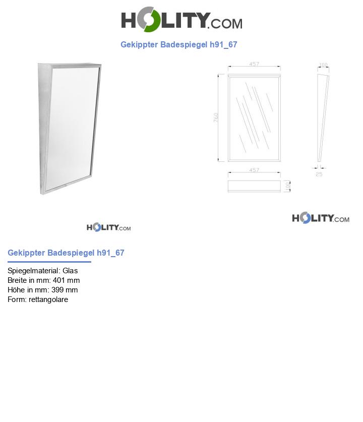 Gekippter Badespiegel h91_67
