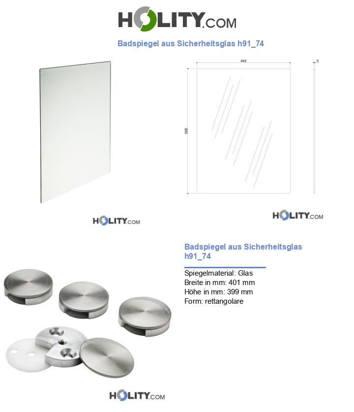 Badspiegel aus Sicherheitsglas h91_74