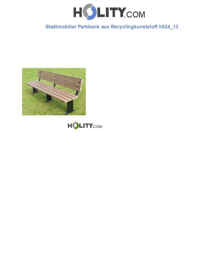 Stadtmobiliar Parkbank aus Recyclingkunststoff h924_13
