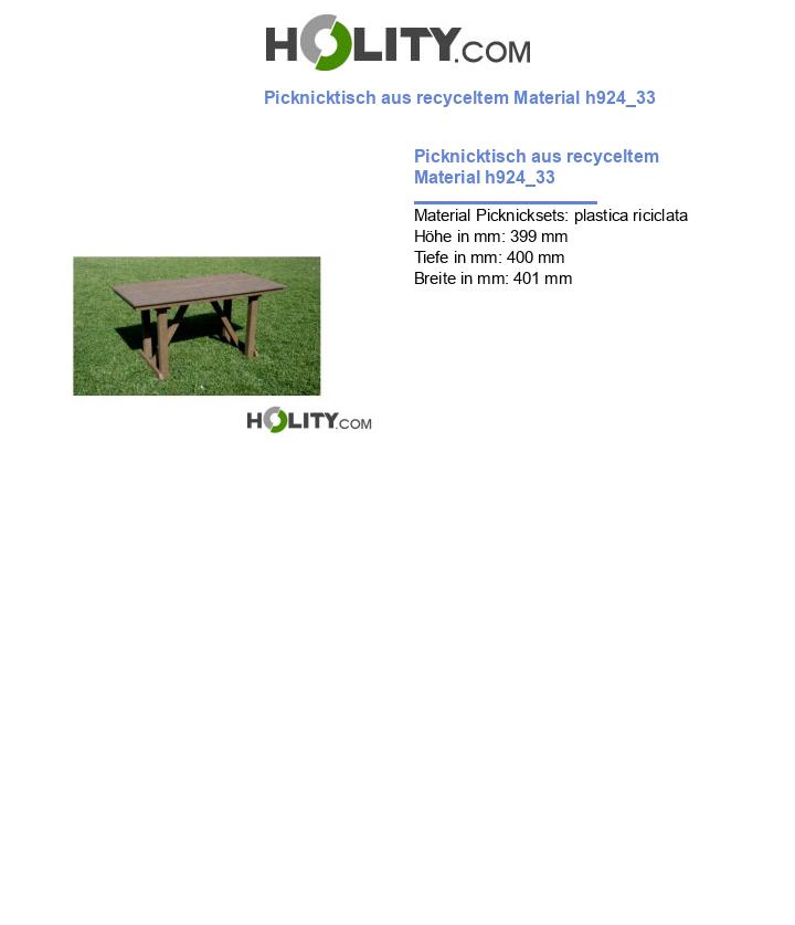 Picknicktisch aus recyceltem Material h924_33