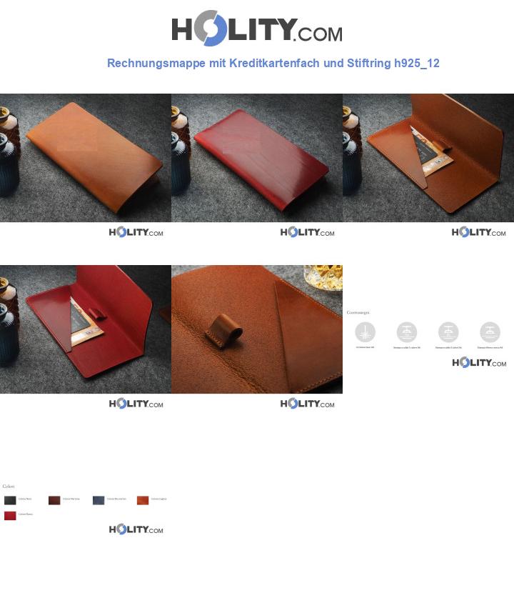 Rechnungsmappe mit Kreditkartenfach und Stiftring h925_12