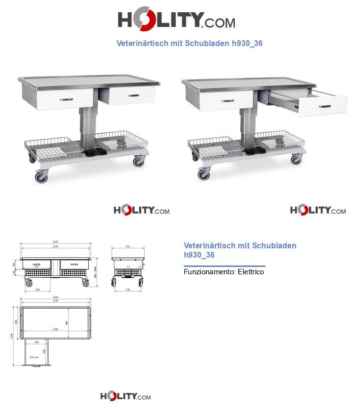 Veterinärtisch mit Schubladen h930_36