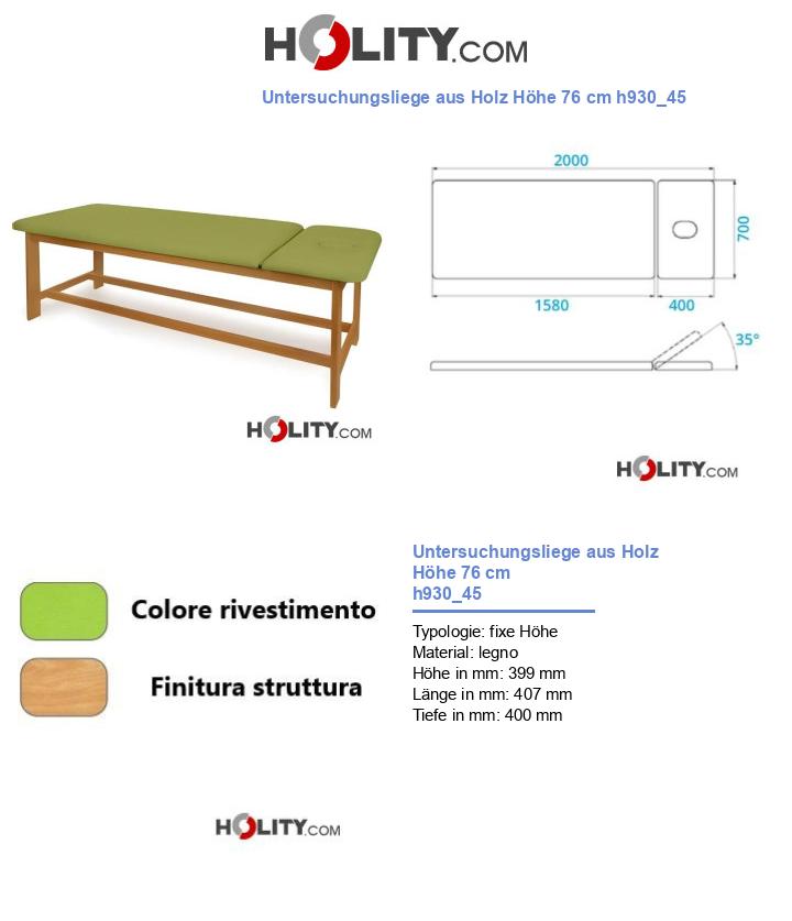Untersuchungsliege aus Holz Höhe 76 cm h930_45