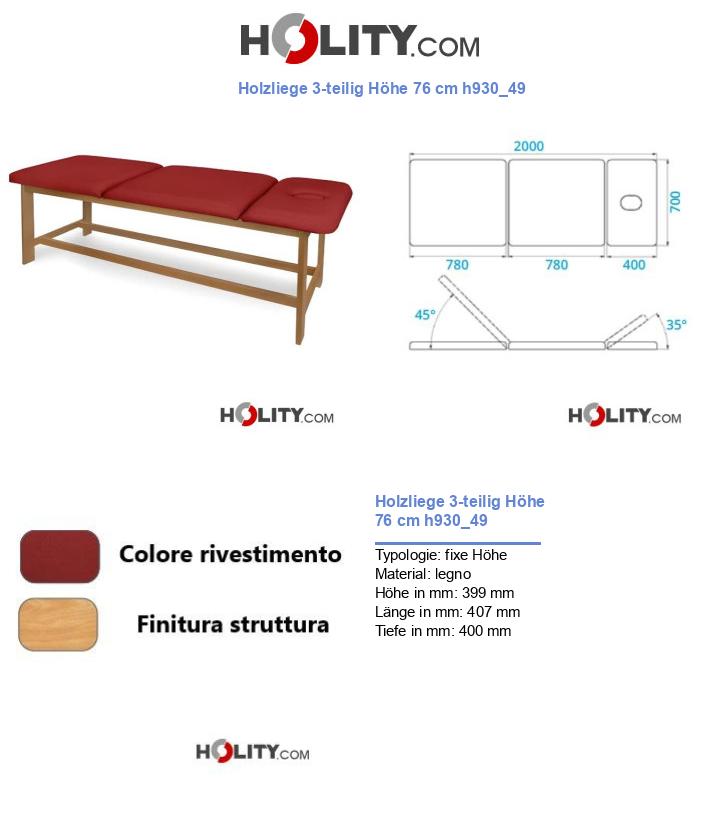 Holzliege 3-teilig Höhe 76 cm h930_49