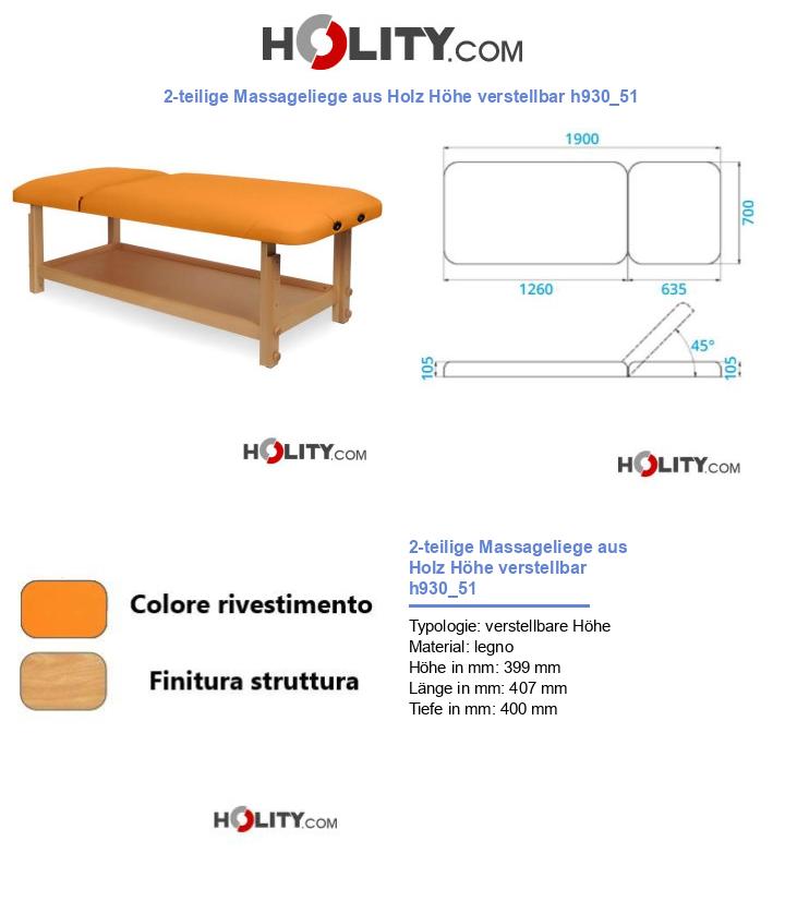 2-teilige Massageliege aus Holz Höhe verstellbar h930_51