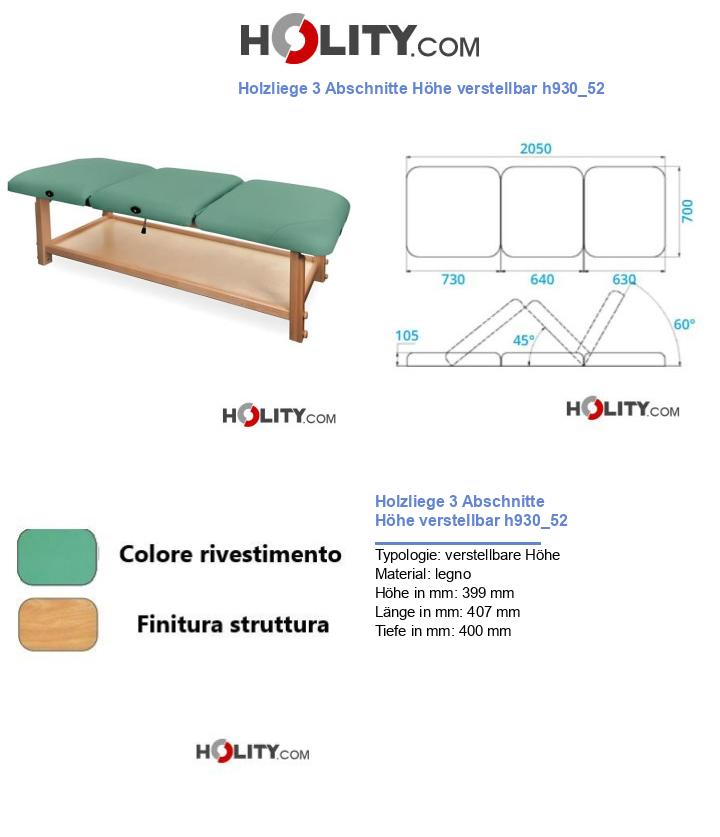 Holzliege 3 Abschnitte Höhe verstellbar h930_52
