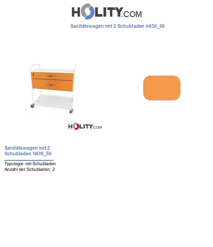 Sanitätswagen mit 2 Schubladen h930_58