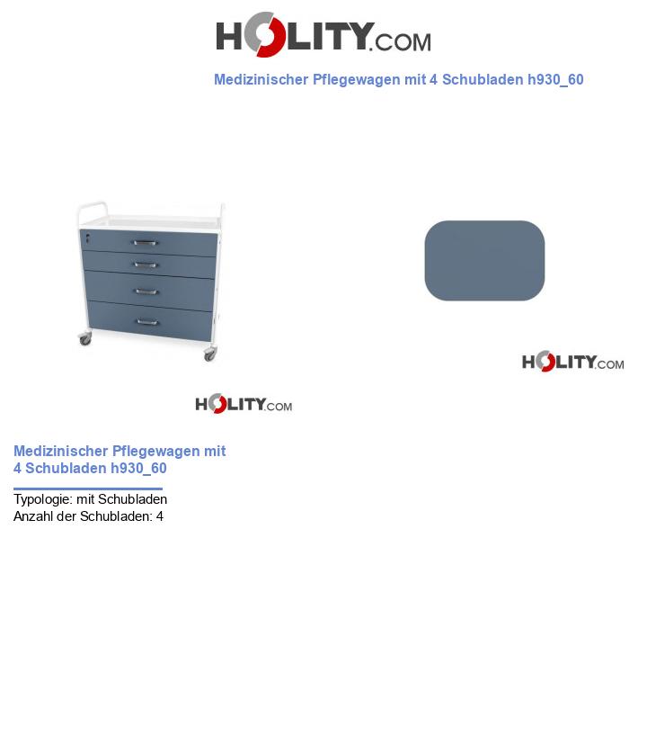Medizinischer Pflegewagen mit 4 Schubladen h930_60
