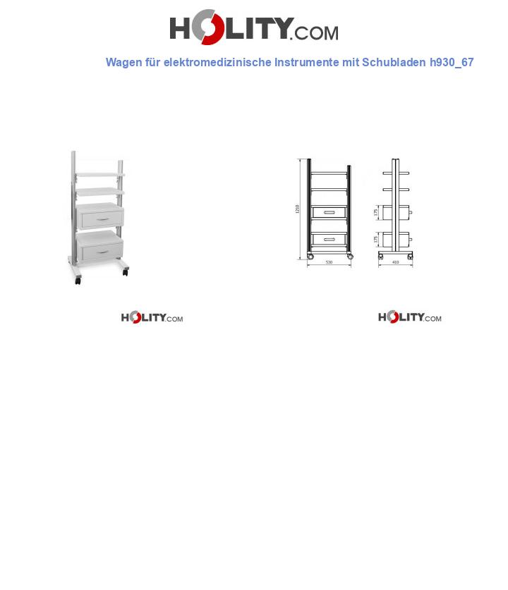 Wagen für elektromedizinische Instrumente mit Schubladen h930_67