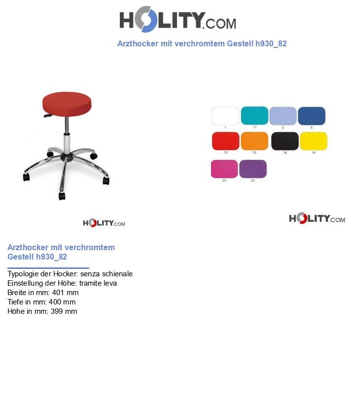 Arzthocker mit verchromtem Gestell h930_82
