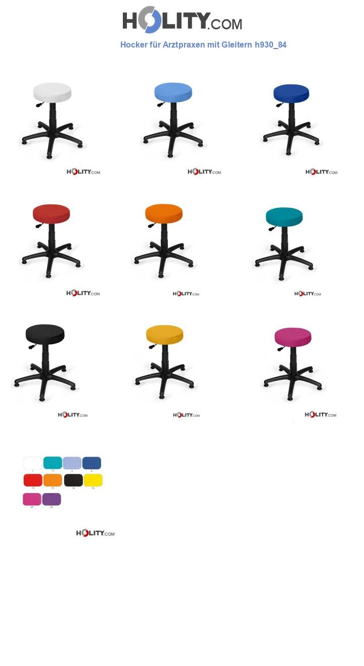 Hocker für Arztpraxen mit Gleitern h930_84