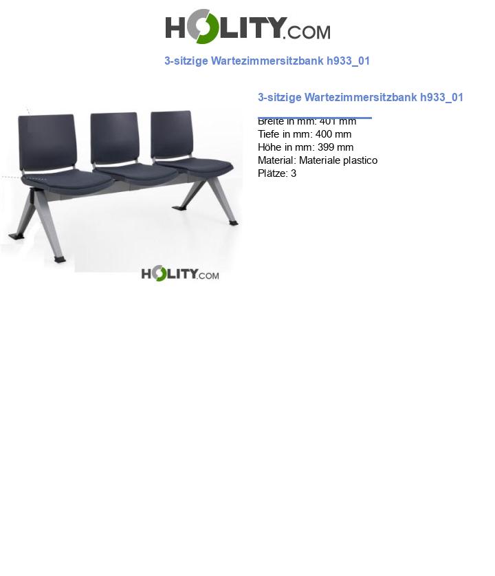 3-sitzige Wartezimmersitzbank h933_01