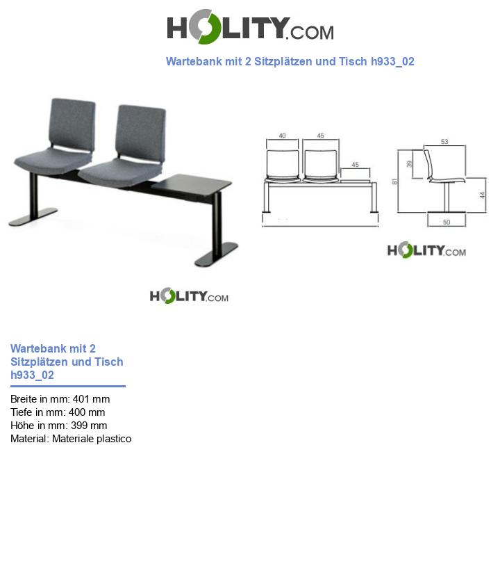 Wartebank mit 2 Sitzplätzen und Tisch h933_02