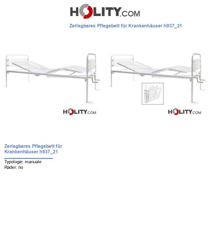Zerlegbares Pflegebett für Krankenhäuser h937_21