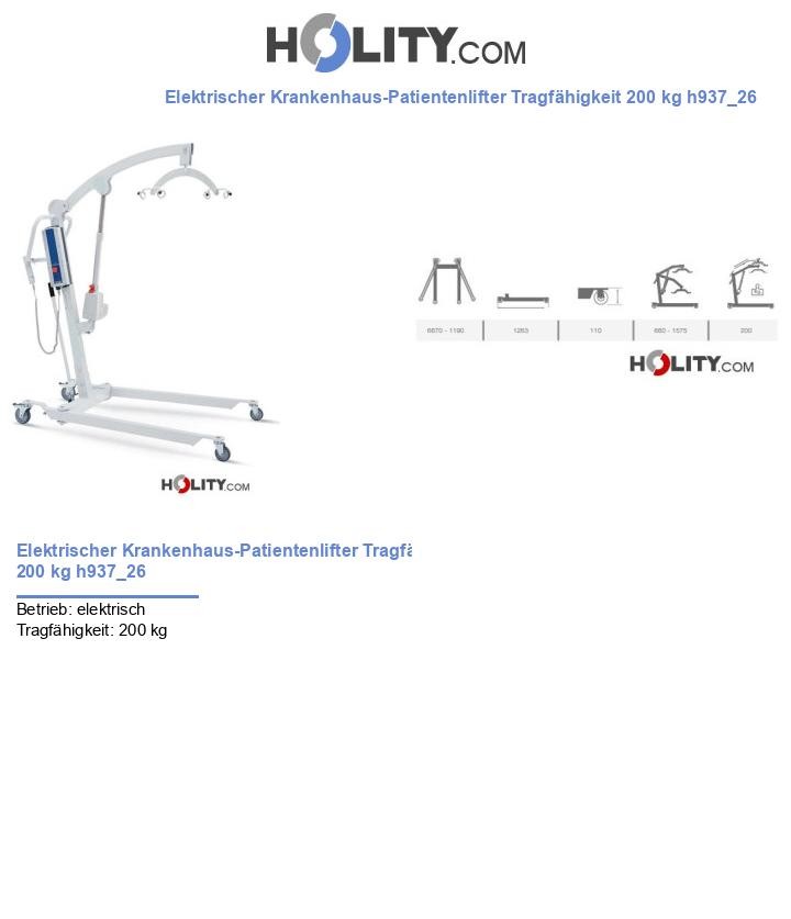 Elektrischer Krankenhaus-Patientenlifter Tragfähigkeit 200 kg h937_26