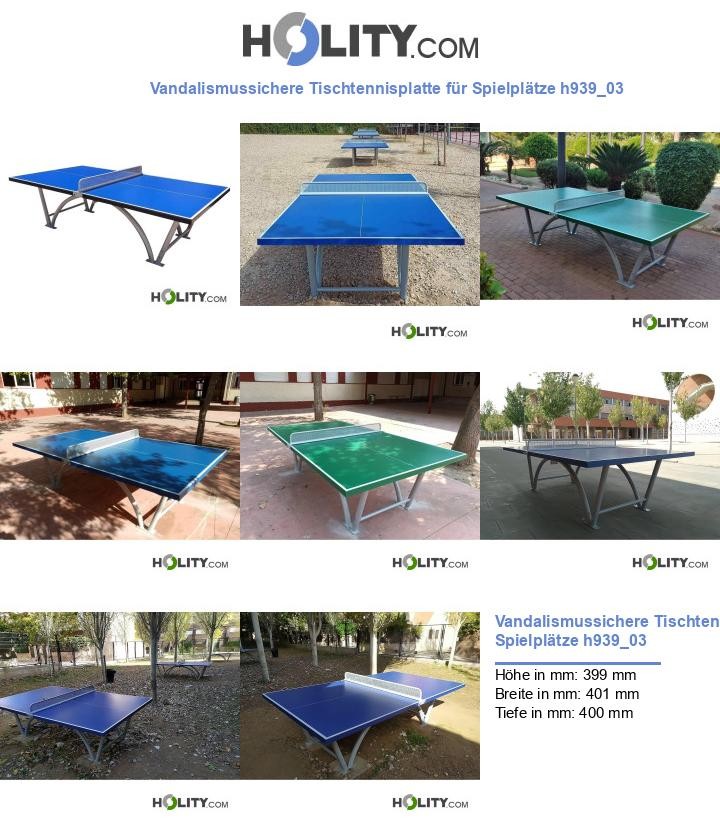 Vandalismussichere Tischtennisplatte für Spielplätze h939_03