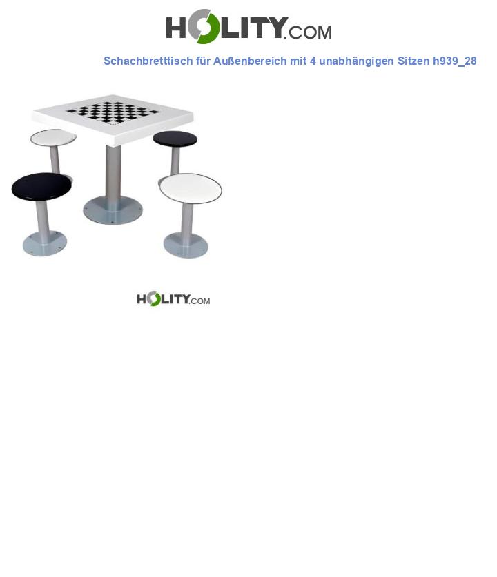 Schachbretttisch für Außenbereich mit 4 unabhängigen Sitzen h939_28