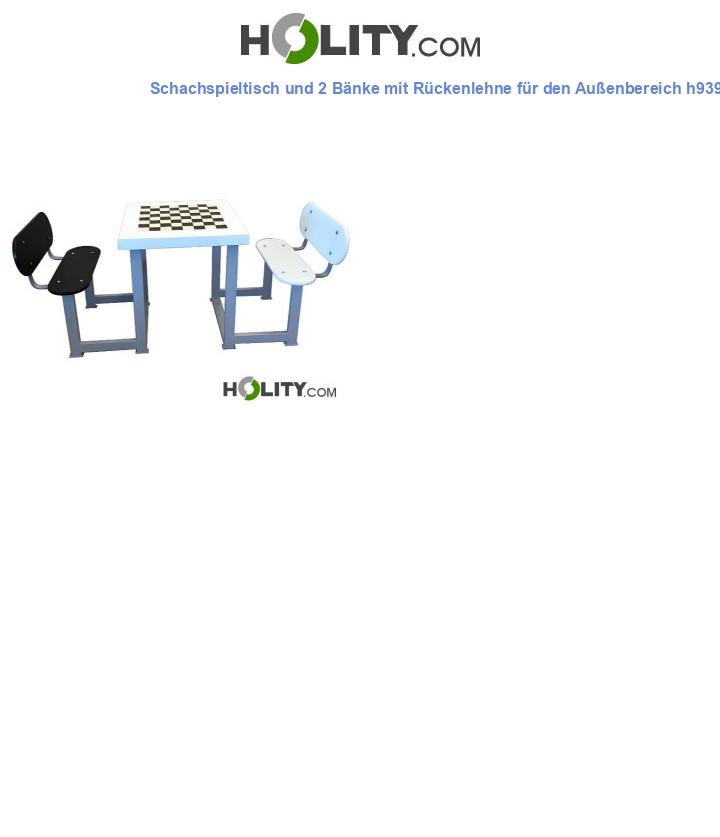 Schachspieltisch und 2 Bänke mit Rückenlehne für den Außenbereich h939_30