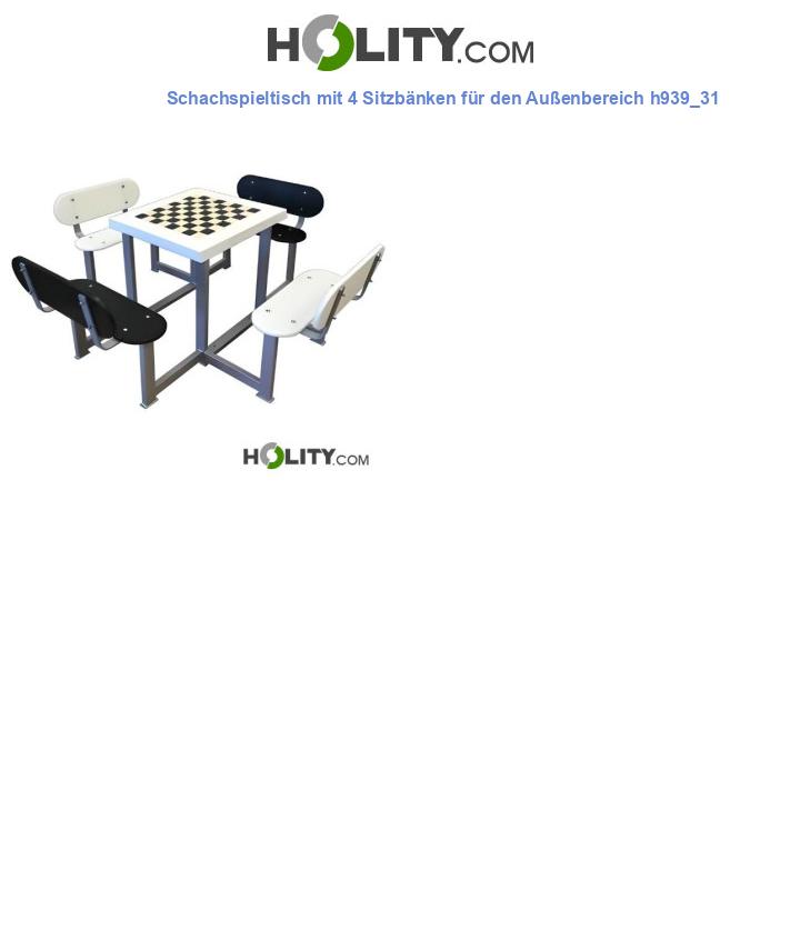 Schachspieltisch mit 4 Sitzbänken für den Außenbereich h939_31