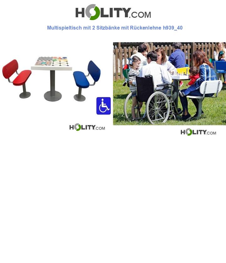 Multispieltisch mit 2 Sitzbänke mit Rückenlehne h939_40