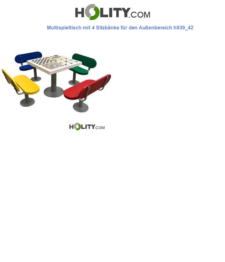 Multispieltisch mit 4 Sitzbänke für den Außenbereich h939_42